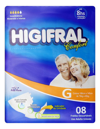 Fraldas para adultos descartáveis Higifral  Confort G x 8 u