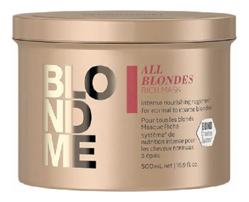 Máscara All Blondes Rich Blondme X500ml Schwarzkopf