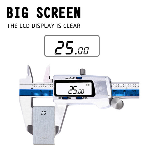 Calibre Digital Com Lcd, Aço Inoxidável, 3 Unidades