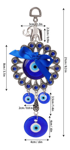 Llavero Colgante Con Forma De Ojo Azul, Lucky Blessing, Meta
