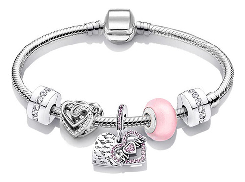 Pulsera Colgante Con Forma De Rosa Hecha A Mano, Aleación Ga
