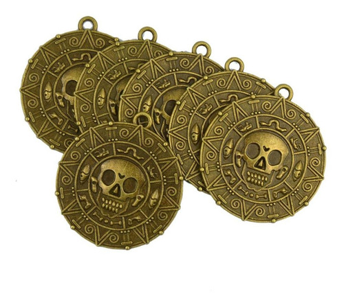 6 Unids / Pieza Vintage Punk Halloween Azteca Moneda