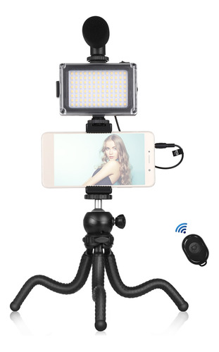Kit De Vlogs Para Smartphone, Clip Para Selfies Y Trípode Ex