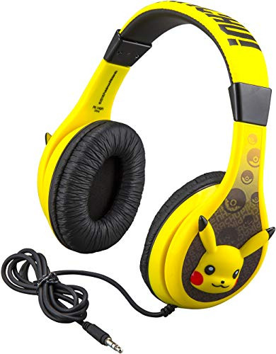 Pokemon Pikachu Auriculares Para Niños, Diadema Ajustable, S