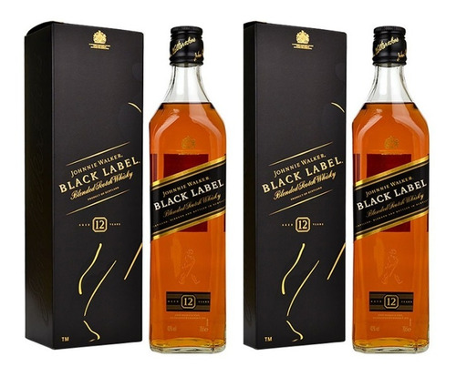 Estuche Whisky Johnnie Walker Black Label Scotch  X1000cc X2