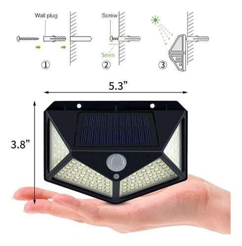 Luz Solar Led Sensor De Pare Impermeable Movimiento Lámpara