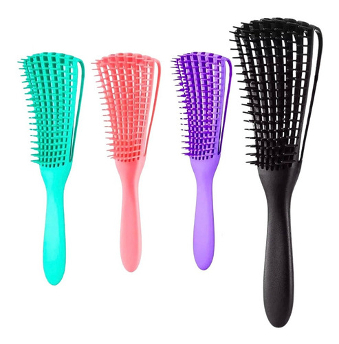 Escova para cabelo cacho pente polvo todo cabelo desembaraça cor lilás Facilitae
