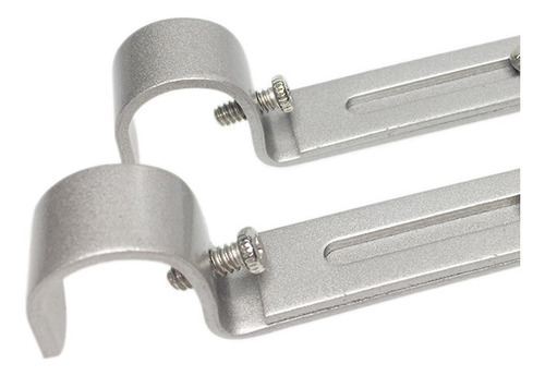 4 Unids Paquete De Metal Sola Barra De Cortina Soporte Plata