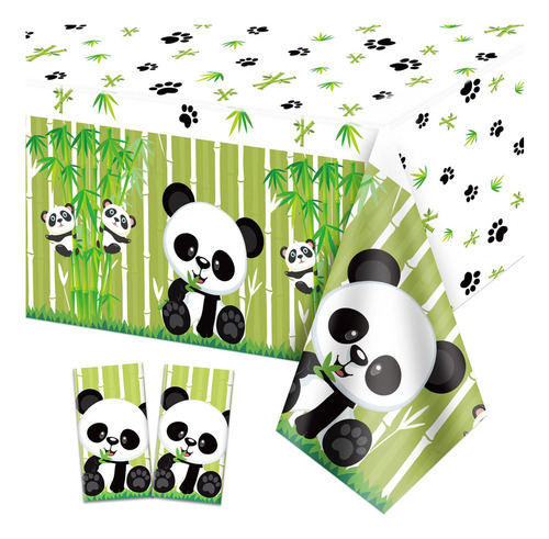 Quericky Paquete De 2 Manteles Con Temática De Panda, 51 X 