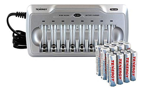 Tenergy Tn145 Cargador De 8 Bahías Aa/aaa Nimh/nicd + Combo 