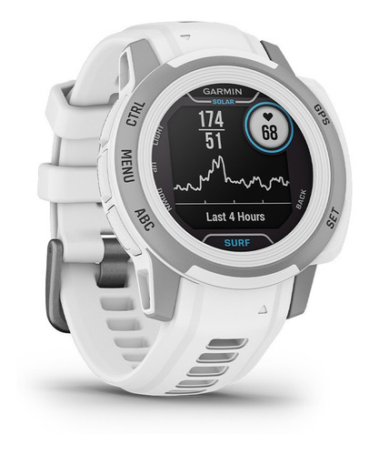 Reloj Smartwatch Instinct 2s Solar Edición Surf Garmin Caja Blanco Malla Blanco Bisel Gris