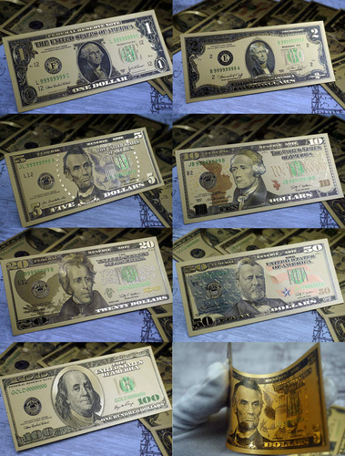 Papel-moeda Falso Banhado A Ouro Em Dólares Americanos Para
