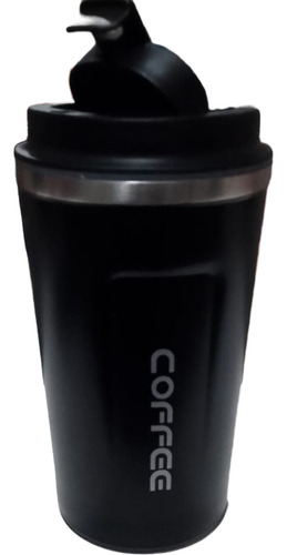 Vaso Termico Cafe Hermetico Acero Capa Frio Calor Con Sensor Negro Lisa