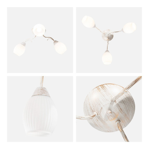 Lámpara Techo Lumimexico 23280-1 Blanco Mate E27 40w 3 Luces
