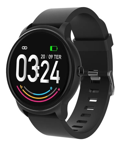 Relógio Smartwatch Viena Preto Bluetooth 5.0 Hr Prova D'água