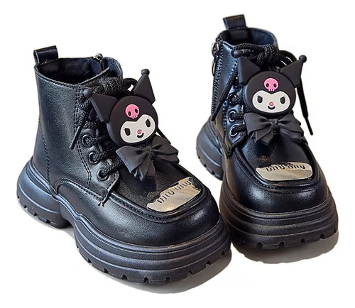 Botas De Piel Sanrio Kuromi Botas Martin Para Niños