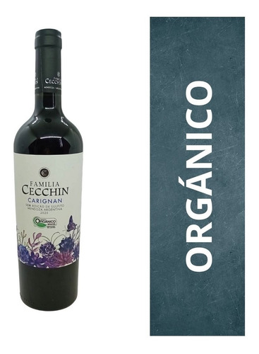 Imagen 1 de 10 de Vino Orgánico Carignan Familia Cecchin X 750 Cc/sin Sulfitos