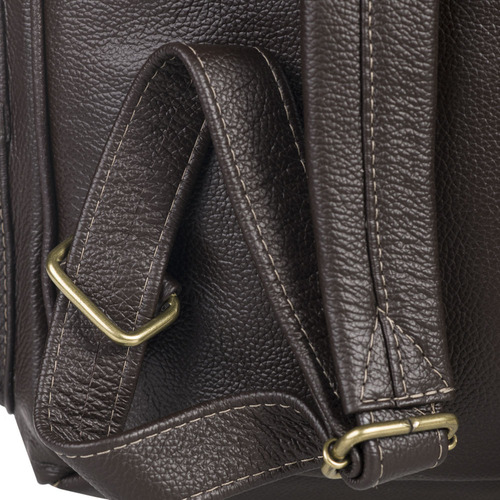 Mochila Masculina Executiva de Couro para Notebook Tradicional Marrom escuro