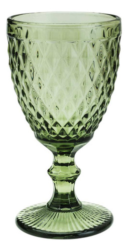 Jogo 10 Taças De Vidro Bico Abacaxi Verde Água Lyor 325ml