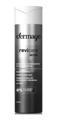 Shampoo Anti Resíduo Revicare Detox Charcoal Dermage 200ml