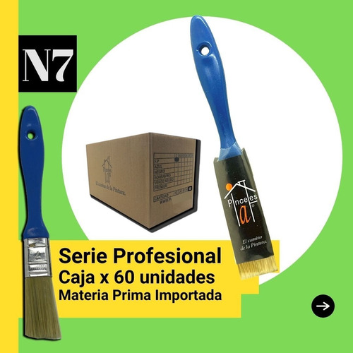 Imagen 3 de 9 de Pincel N 7 Linea Profesional - Alto Poder Cubritivo. X60u.