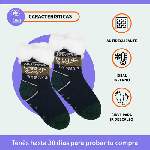 Pantumedias Medias Termicas Interior Corderito Diseño Varios Azul Oscuro 32/35