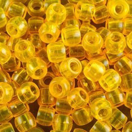 100 Cuentas De Plástico Dona Transparente Amarillo Pulseras