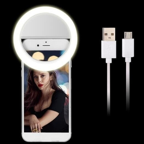 Aro De Luz Led P Celular Recargable Con Clip 3 Intensidades