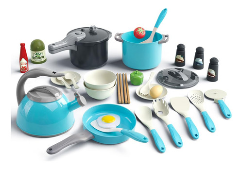 32pcs Kids Play Kitchen Toys Set, Toddlers Pretend Cooking