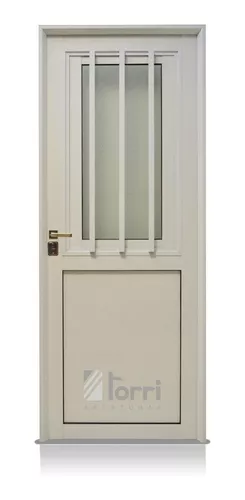 NUEVA! Puerta Aluminio Blanco Reforzada Modelo 550 de 085×200