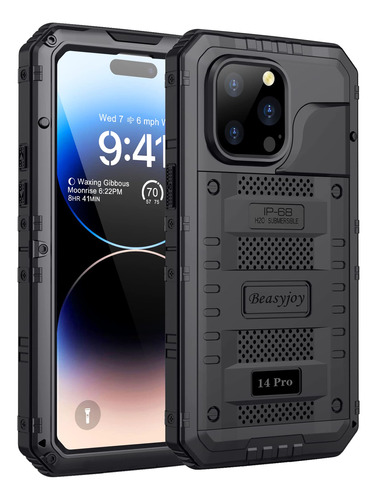 Beasyjoy Funda Impermeable Para iPhone 14 Pro, Funda De Meta