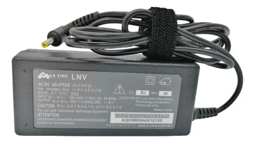 Cargador Para Lenovo Punta Toshiba  20v, 2.25a (4.0*1.7mm)