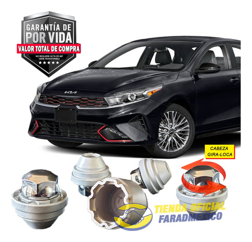 Custom Wheel Locks Kia Forte 2019 Garantía Antirrobo