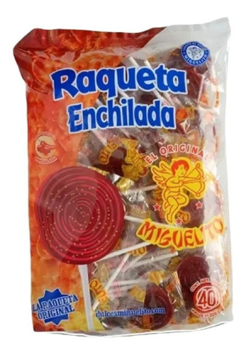 Paleta  Raqueta Enchilada Miguelito 40 Piezas