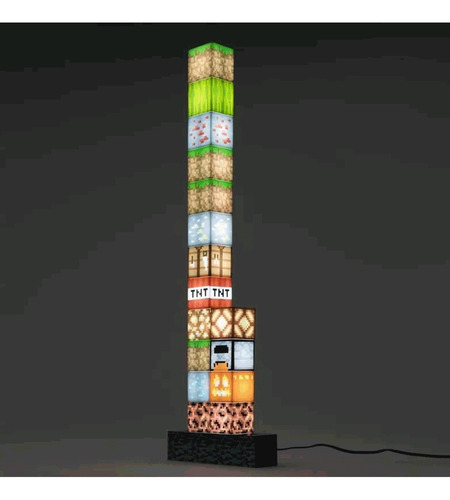 Luz Minecraft Minecraft Bloques Color Gris 5v 25cm X 16cm X 4cm De Diámetro