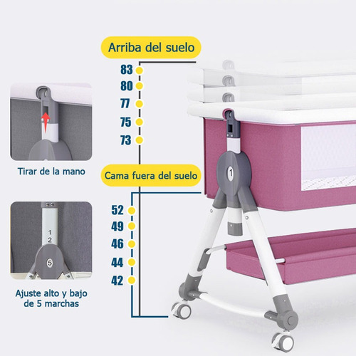 Cuna Corral Bebe Colecho Plegable7en1 Ajustable Y Mosquitero