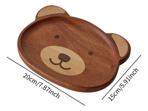 Bandeja Para Servir De Madera Con Forma De Oso, Ébano S