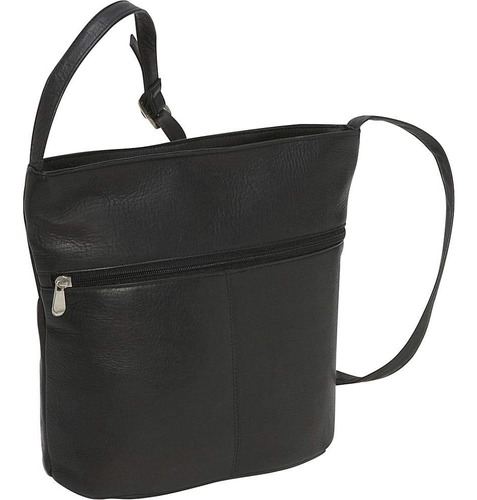 Bolso Bandolera De Cuero Le Donne (negro)