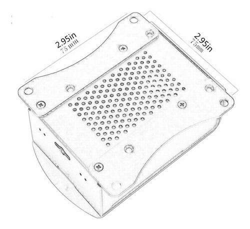 Carcasa Aluminio For Raspberry Pi3 B+ Con Soporte Vesa