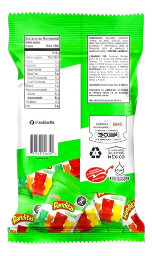 Mini Panditas Clásicos Ricolino 375g Bolsa Con 25 Bolsitas
