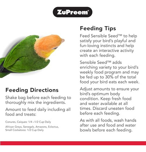 Alimento Para Pájaros Sensible Seed Para Cacatúas Agapornis