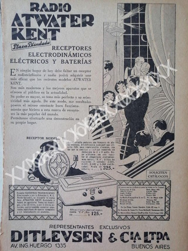 Cartel Retro Radios Atwater Kent 1926, Argentina /59