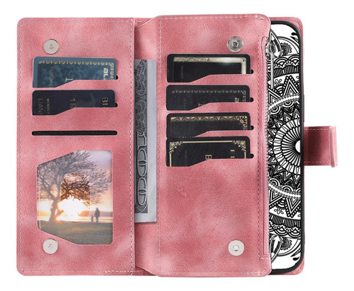 Funda De Piel Con Tapa Para Tarjetas Y Cartera .