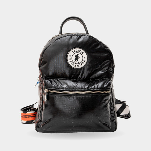 Mochila Alison Pro Glitter Pop Negro Diseño De La Tela Liso