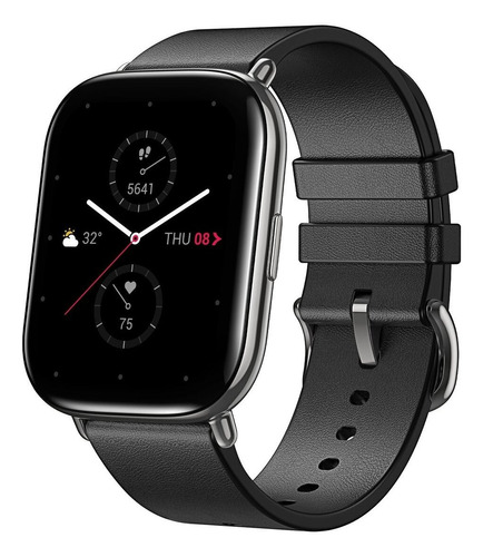 Smartwatch Amazfit Flagship Zepp E Square 1.65" caja de  acero inoxidable  polar night black, malla  polar night black de  cuero A1958