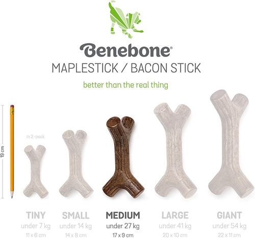 Imagem 3 de 4 de Osso Para Cachorro Roer - Benebone Maplestick Médio