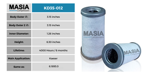 Filtro Separador Para Compresor Kaeser 6.2024.0