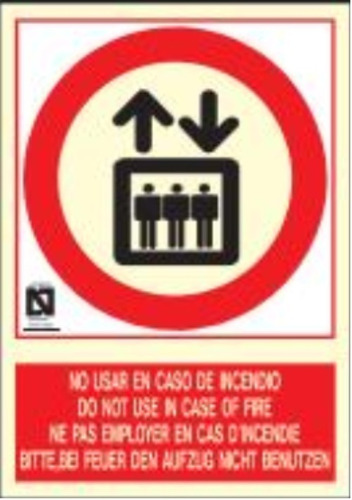 Cartel Contra Incendio - No Usar En Caso De Incendio