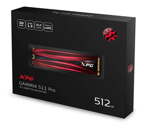 Unidad De Estado Solido Ssd Xpg M.2 Gammix S11 Pro 512gb Color Rojo