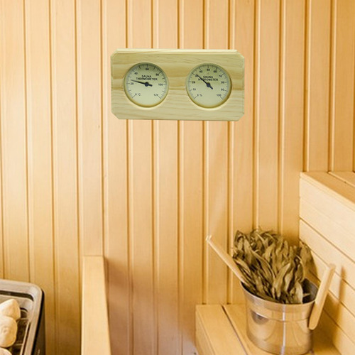 Sauna Higrotermógrafo, Termômetro De Madeira, Horizontal